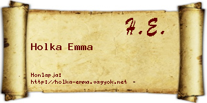 Holka Emma névjegykártya